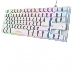 Trust GXT 833W Thado TKL kompakt gamingtangentbord med belysning (vit)