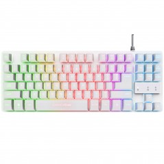 Trust GXT 833W Thado TKL kompakt gamingtangentbord med belysning (vit)