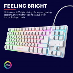 Bakgrundsbelyst tangentbord gaming - Trust GXT 833W Thado TKL kompakt gamingtangentbord med belysning (vit)