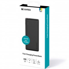 Portabla batterier - Champion powerbank 20 000 mAh 1xUSB-C 2xUSB-A och PD 30W laddning