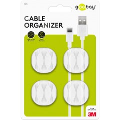 Kabelhantering - Kabelhållare med 3 kabelrännor i 4-pack