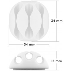 Kabelhantering - Kabelhållare med 3 kabelrännor i 4-pack