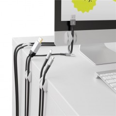 Kabelhantering - Kabelhållare med 3 kabelrännor i 4-pack