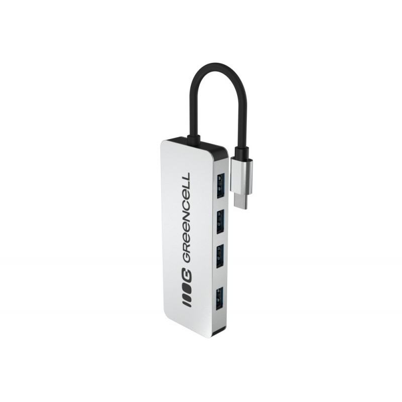 USB-C hubb - Greencell USB-hubb USB-C till 4x USB 3.0 (USB-A)