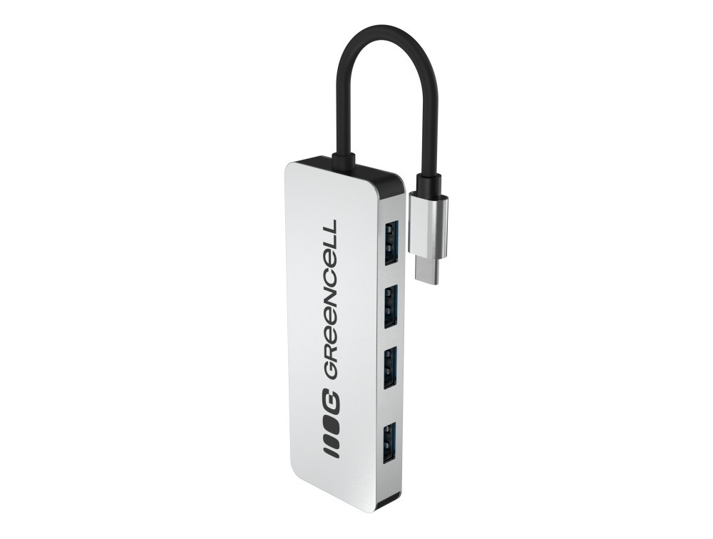 Greencell USB-hubb USB-C till 4x USB 3.0 (USB-A)