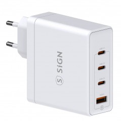 SiGN AC-adapter väggladdare 140W med 3x USB-C och 1x USB för bla MacBook
