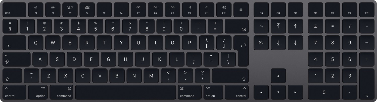 Apple Magic Keyboard A1843 trådlöst tangentbord, vit/svart (beg) (Svart)