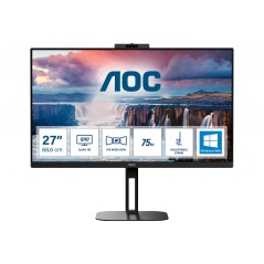 AOC Q27V5CW/BK 27" 2.5K ergonomisk IPS-skärm med webbkamera och USB-C PD65W