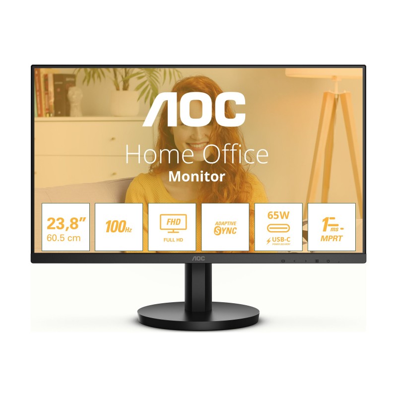 15 - 24" Datorskärm - AOC 24B3CA2 24" Full HD 100 Hz IPS-skärm med USB-C PD65W