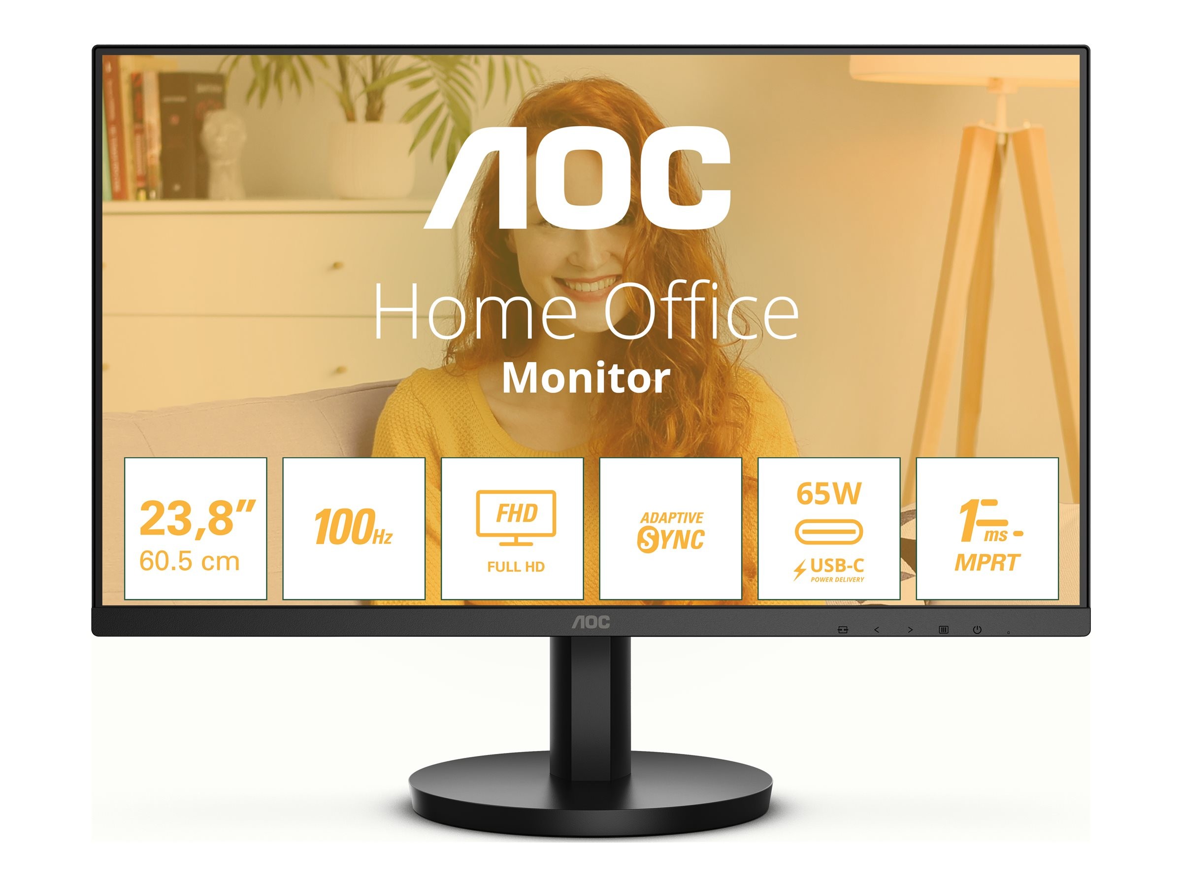 AOC 24B3CA2 24" Full HD 100 Hz IPS-skärm med USB-C PD65W