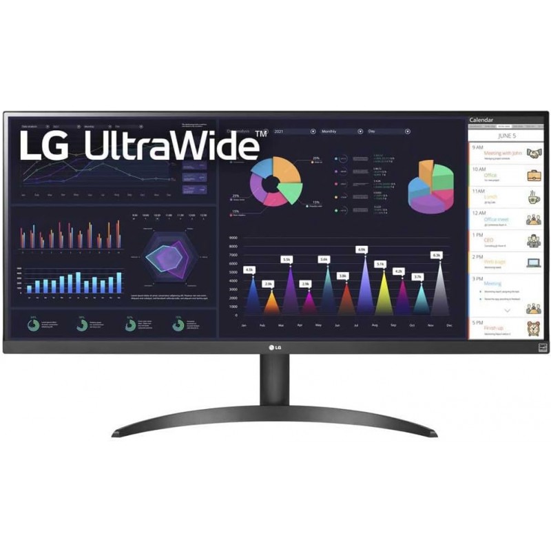 25 - 34" Datorskärm - LG 34WQ500-B 34" ultrabred 100 Hz 2560 x 1080 skärm med IPS-panel