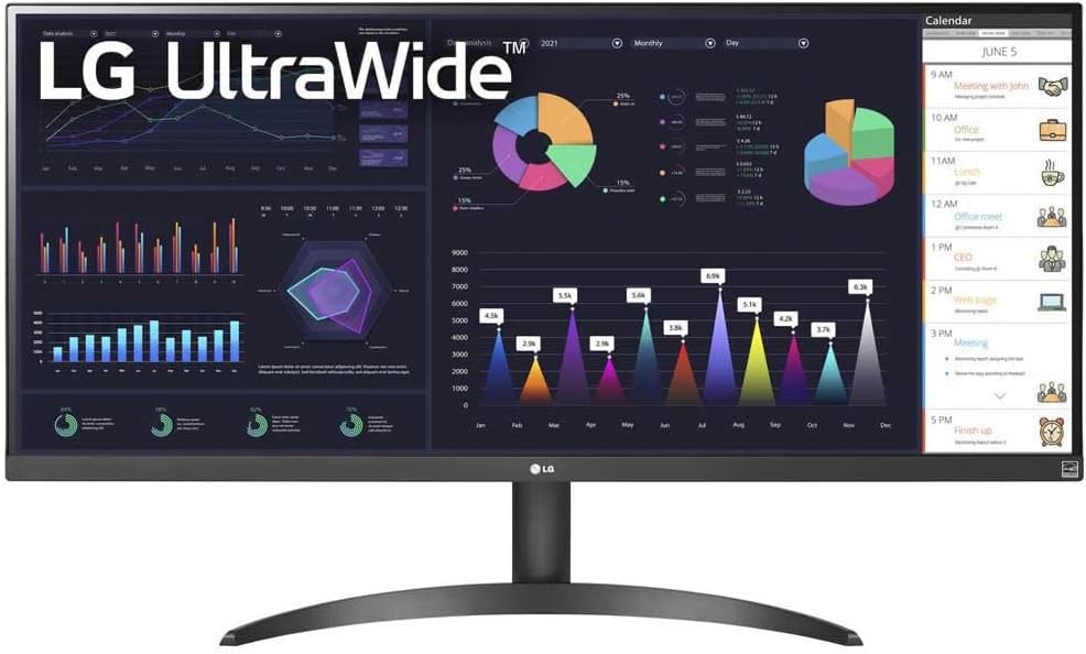 LG 34WQ500-B 34" ultrabred 100 Hz 2560 x 1080 skärm med IPS-panel