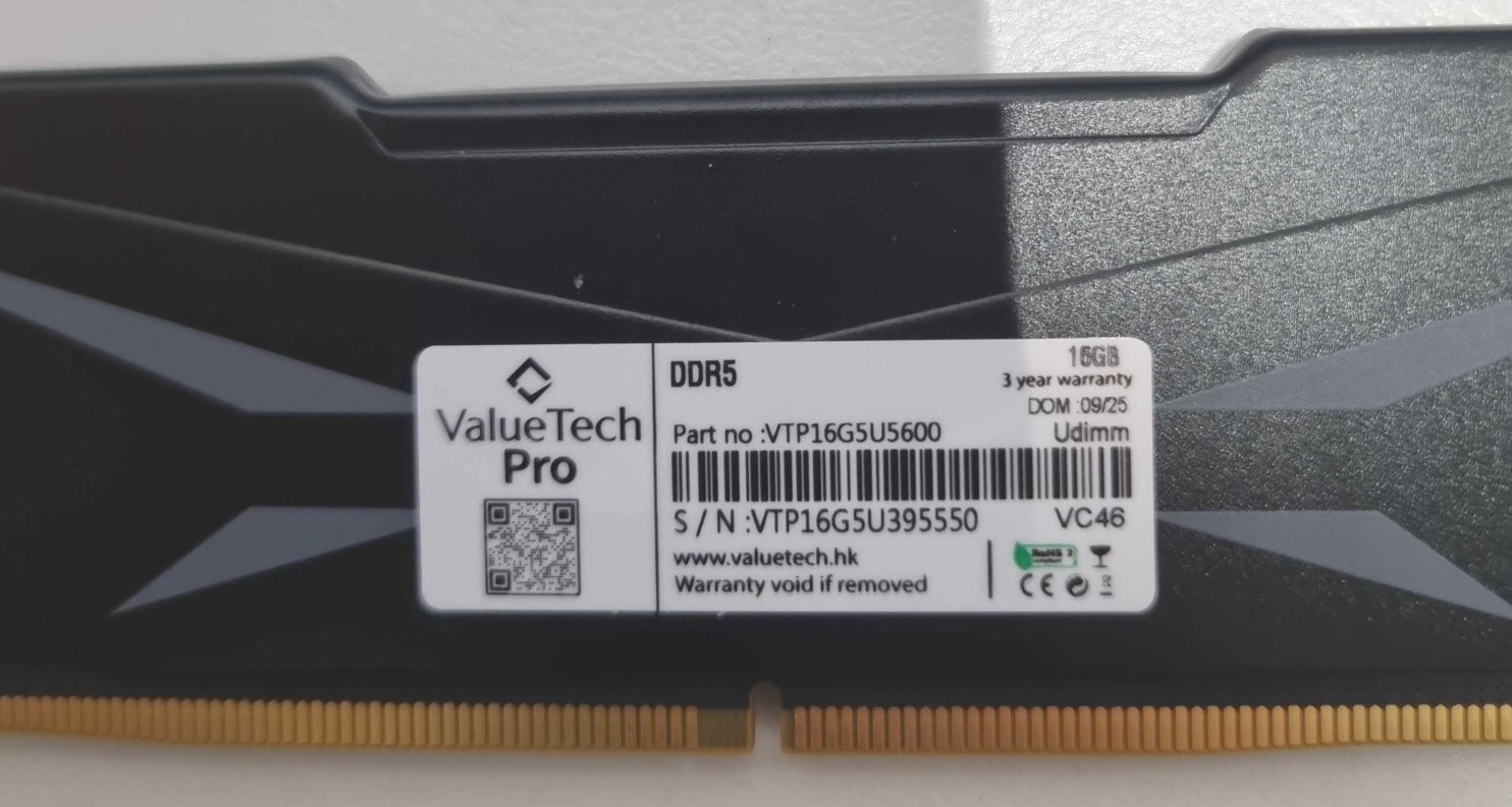 ValueTech Pro 16GB DDR5 5600MHz DIMM RAM-minne med kylfläns