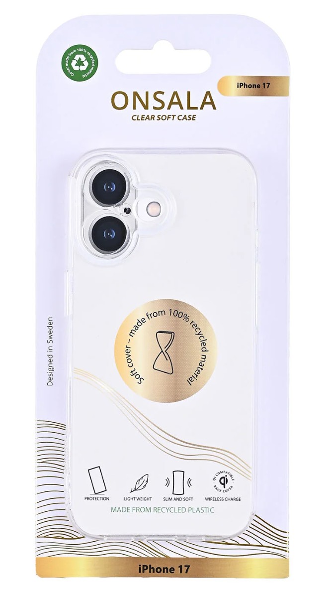 Onsala Transparent Mobilskal till iPhone 17 i återvunnen TPU
