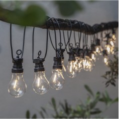 Ljusslinga - 8 meters ljusslinga med 20st LED-lampor i form av glödlampor (fyndvara)