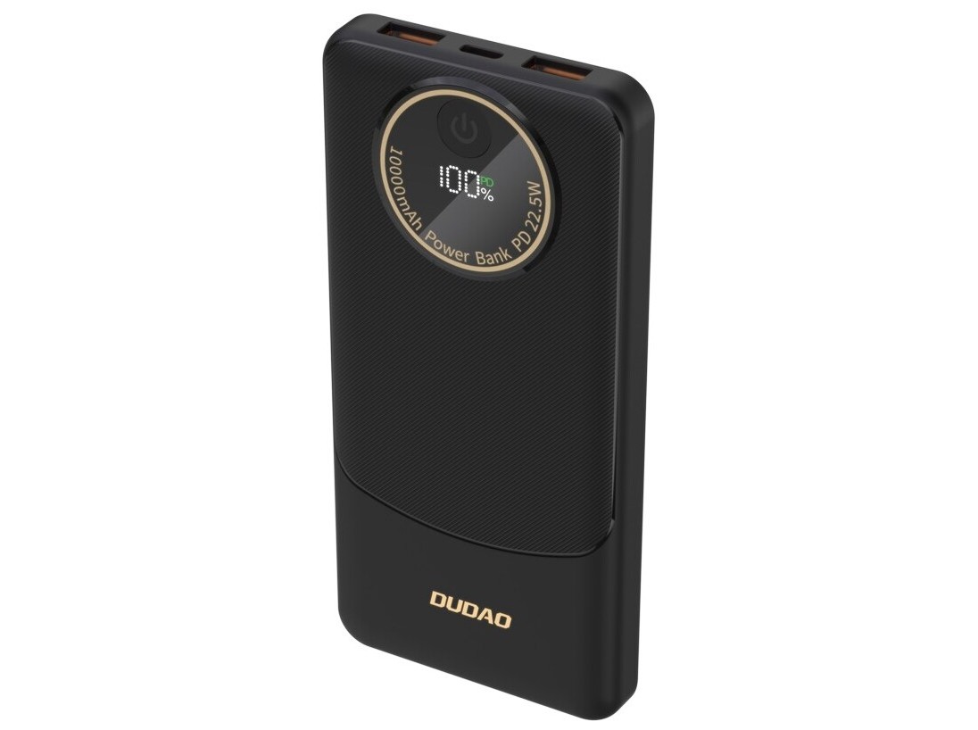 Dudao powerbank 10 000 mAh med 2x USB-A och 1x USB-C med stöd för 22.5W