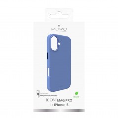 Mobiltillbehör - Puro Icon Mag mobilskal till iPhone 16 med stöd för MagSafe Blue