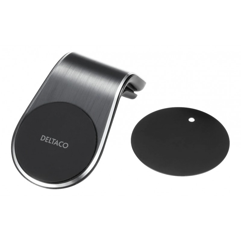 Deltaco magnetisk mobilhållare för bilens ventilationsgaller inkl metallplatta Mobilhållare - Deltaco magnetisk mobilhållare för bilens ventilationsgaller inkl metallplatta