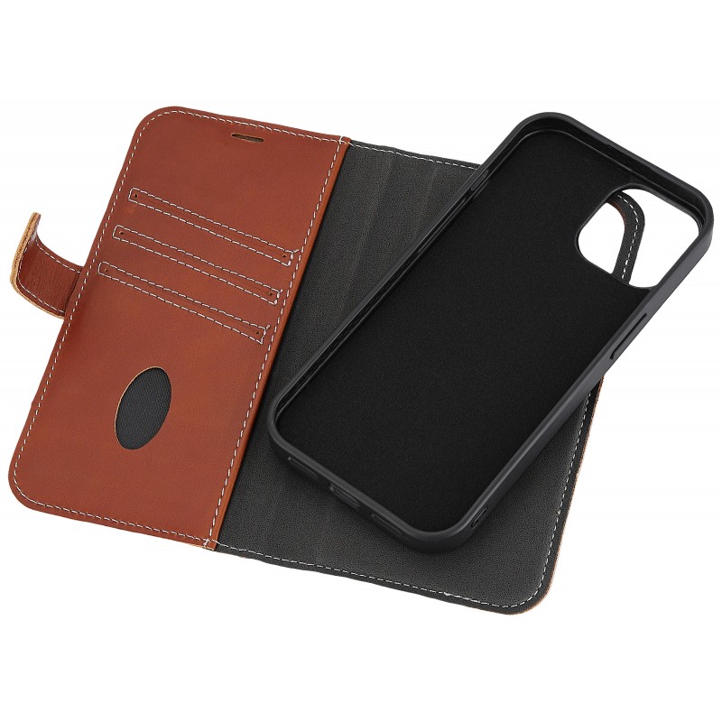 Fodral och skal - Essentials 2-i-1 plånboksfodral till iPhone 13/14/15 i äkta läder