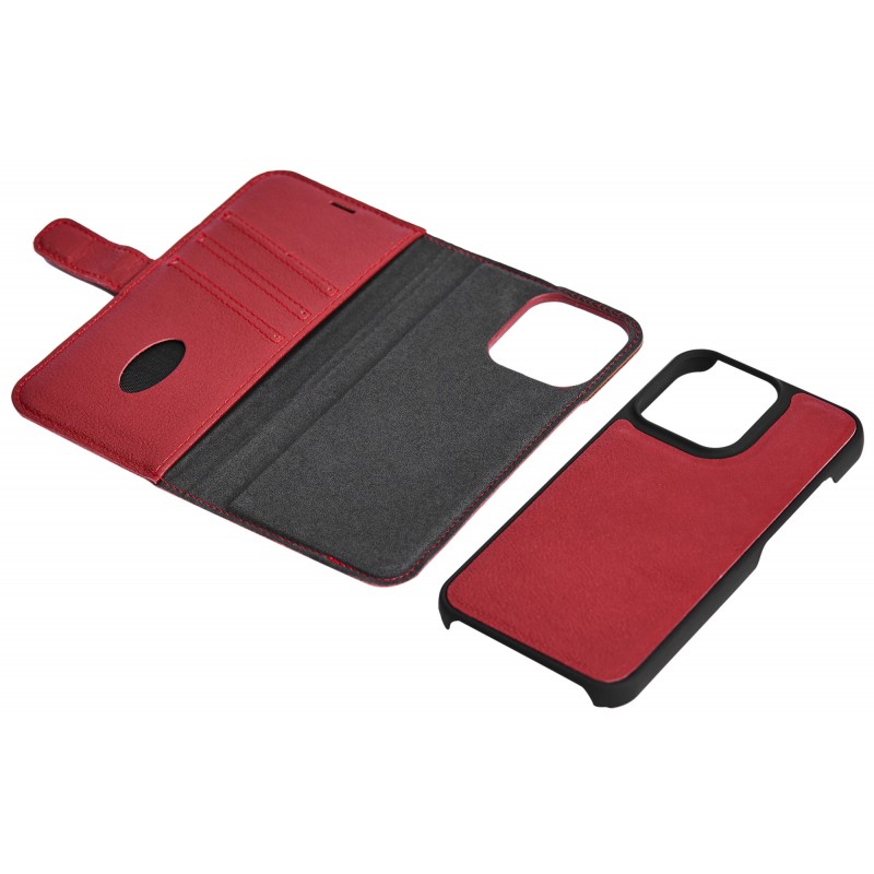 Fodral och skal - Essentials 2-i-1 plånboksfodral till iPhone 13 Pro i äkta läder