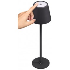 Utomhusbelysning - Laddningsbar varmvit bordslampa för inom- och utomhusbruk, dimbar (svart/vit)