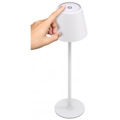 Utomhusbelysning - Laddningsbar varmvit bordslampa för inom- och utomhusbruk, dimbar (svart/vit)