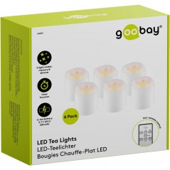 LED-ljus - Set med 6 laddbara LED teljus med realistisk låga