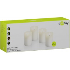Set med 4 LED-ljus med äkta vax, timer och realistisk 3D låga H x Ø: 10 x 7.5 cm