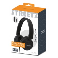 Over-ear - Streetz Hörlurar med USB-C kontakt, HC210