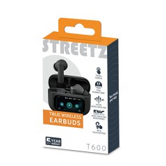 Trådlösa hörlurar - Streetz T600 True Wireless In-Ear headset med aktiv brusreducering, touchscreen