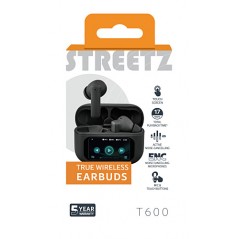 Trådlösa hörlurar - Streetz T600 True Wireless In-Ear headset med aktiv brusreducering, touchscreen
