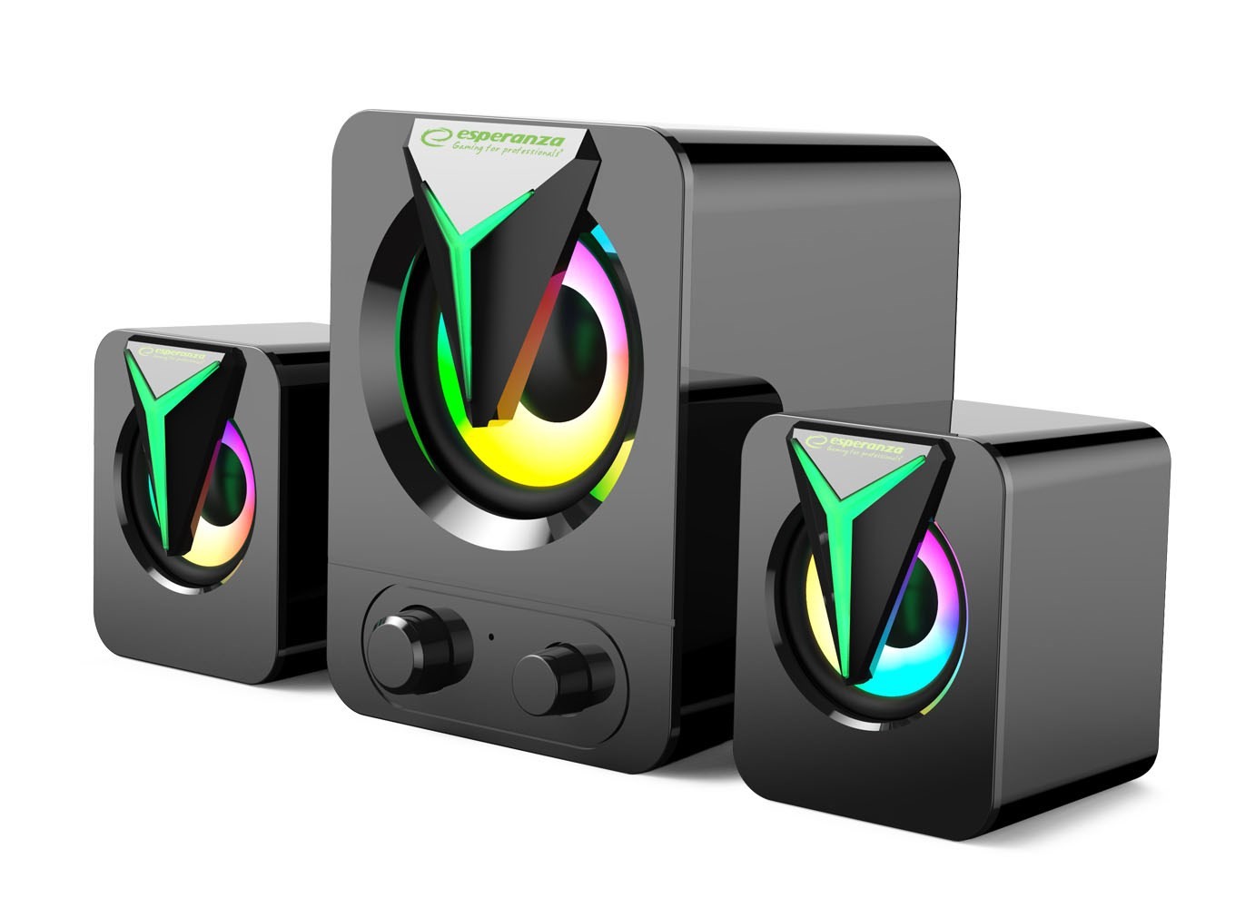 Esperanza 2.1 kompakt högtalarsystem datorhögtalare med belysning