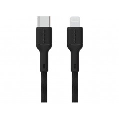 Dudao flätad svart USB-C till Lightning-kabel med stöd för 30 Watt