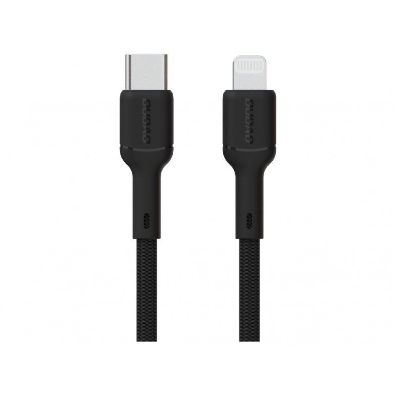 Datortillbehör - Dudao flätad svart USB-C till Lightning-kabel med stöd för 30 Watt