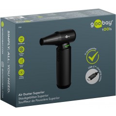 Tryckluft för rengöring - Goobay batteridriven handhållen dammblåsare 180W med 8 munstycken