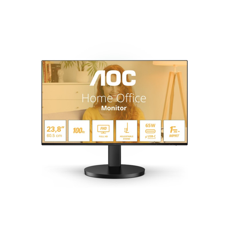 15 - 24" Datorskärm - AOC 24B3CF2 24" Full HD 100 Hz IPS-skärm med USB-C PD65W