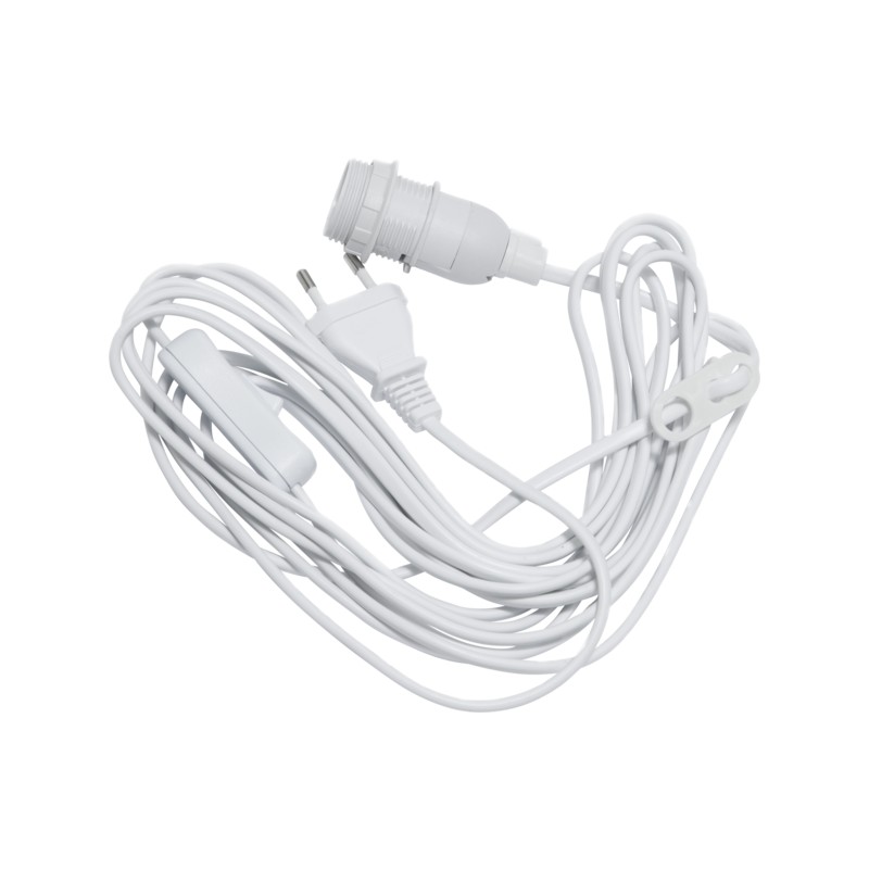 Julsaker och julpynt - Lamphållare sockel E14 med knapp och 5 meters sladd till adventsstjärna