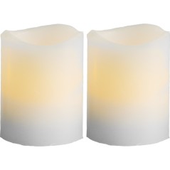 2-pack LED-ljus 6 cm med äkta vax och realistisk låga