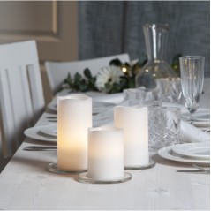 LED-ljus - 3-pack LED-ljus 10-15 cm med äkta vax och realistisk låga