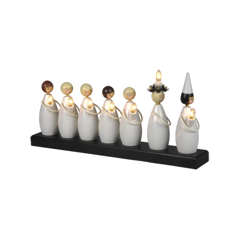 Julsaker och julpynt - Adventsljusstake med Luciatåg i trä