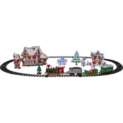 Julsaker och julpynt - Leksakståg med tomte för julgranen