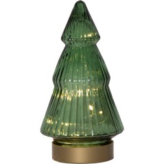 Julgran i glas 20 cm med belysning juldekoration