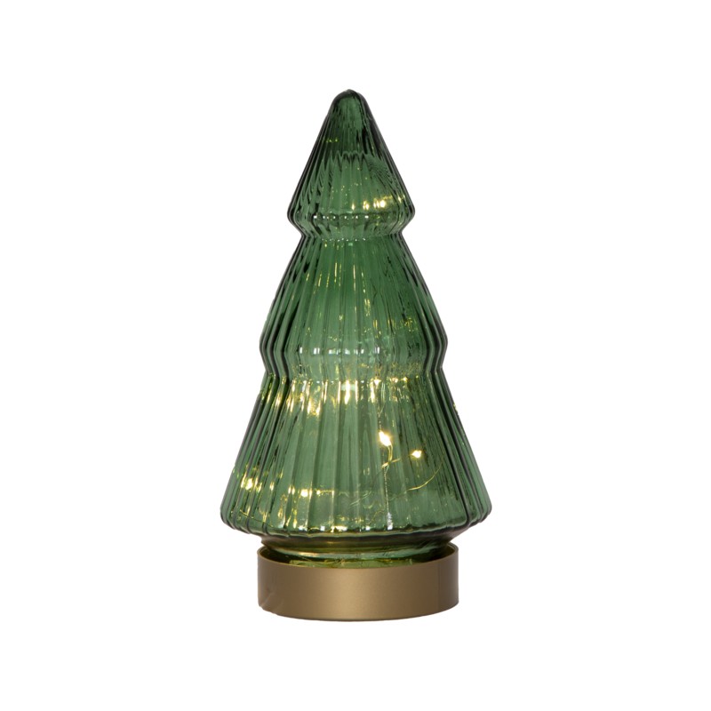 Julsaker och julpynt - Julgran i glas 20 cm med belysning juldekoration