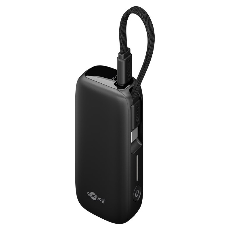 Portabla batterier - Goobay powerbank 5000 mAh 20W med USB-C-kabel och 1x USB-C, 1x USB