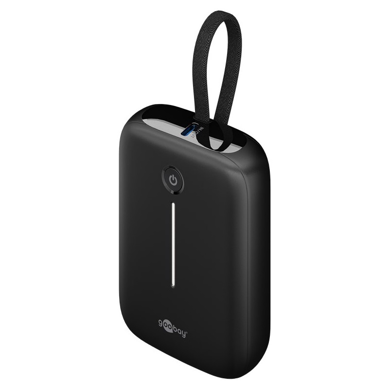 Portabla batterier - Goobay powerbank 10000 mAh 20W med inbyggd USB-C-kabel och 1x USB-C, 1x USB