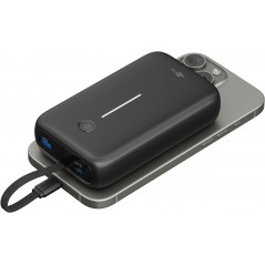 Portabla batterier - Goobay powerbank 20000 mAh 30W med inbyggd USB-C-kabel och 1x USB-C, 1x USB