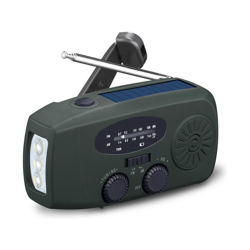 Radio & stereo - Andersson AM/FM vevradio med solceller och LED-ficklampa