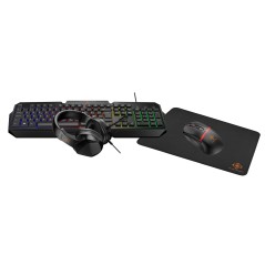 Paket tangentbord & mus gaming - Deltaco 4-i-1 gamingset med tangentbord, headset, mus & musmatta