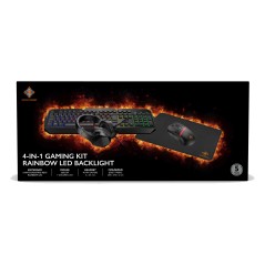 Paket tangentbord & mus gaming - Deltaco 4-i-1 gamingset med tangentbord, headset, mus & musmatta