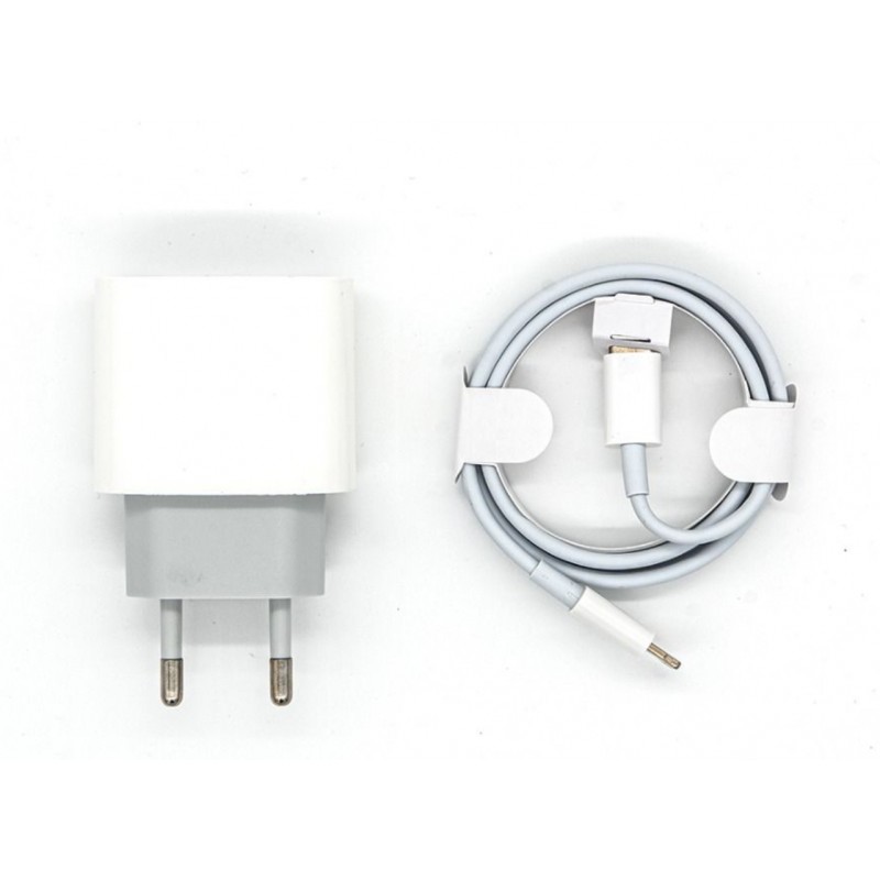 Väggladdare mobiltelefon - USB-C AC-adapter väggladdare 20W med 1 meters USB-C till Lightning-kabel